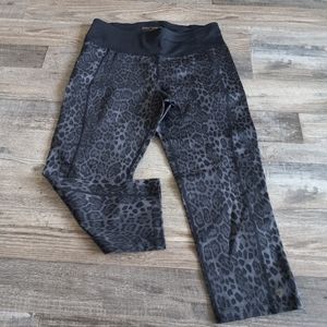 Betsey Johnson Performance Black Animal Print Capri Leggings
